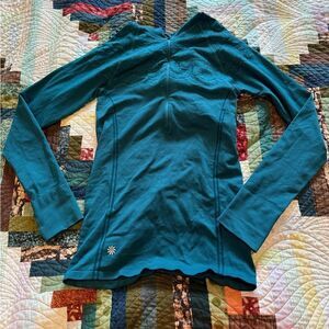 Athleta Long Sleeve Half Zip Pullover Hoodie Top Size S Geometric Detailing